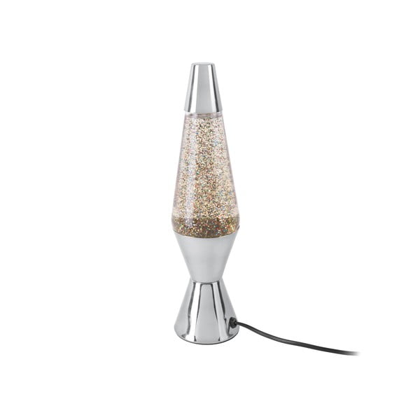 Namizna svetilka v srebrni barvi z bleščicami Leitmotiv Glitter, višina 37 cm