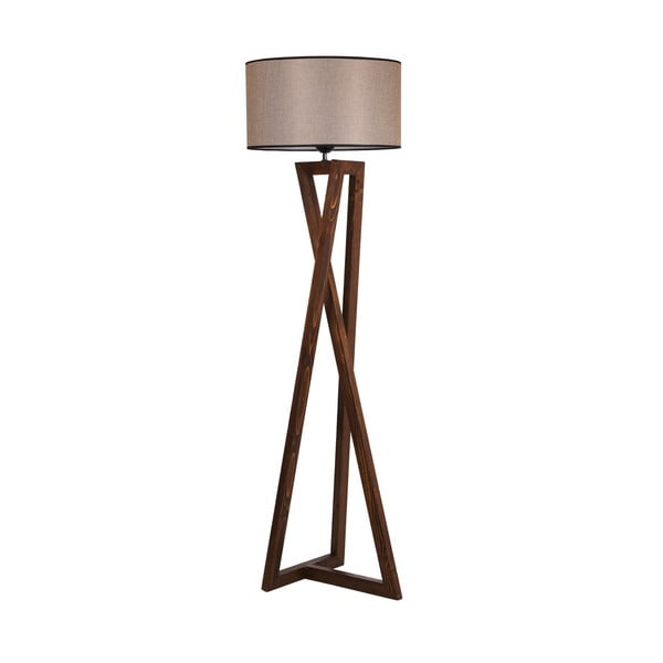 Rjava stoječa svetilka s tekstilnim senčilom (višina 149 cm) Maçka – Opviq lights
