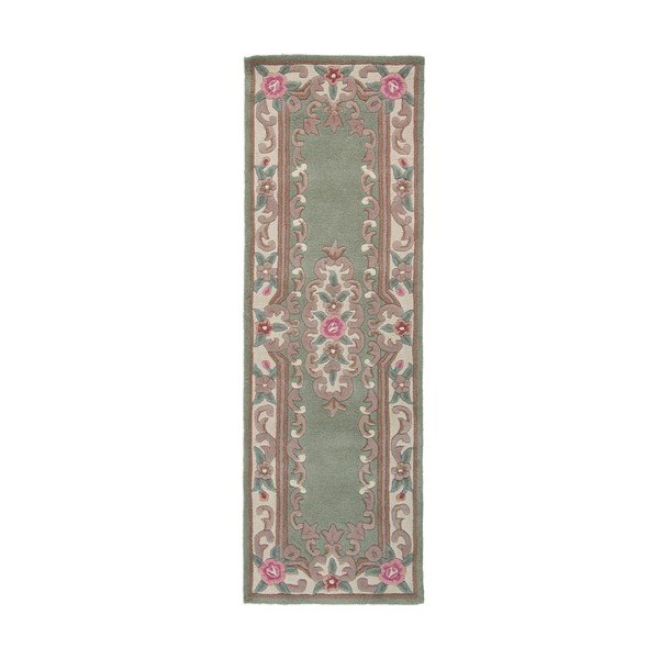 Zelen volnen tekač Flair Rugs Aubusson, 67 x 210 cm