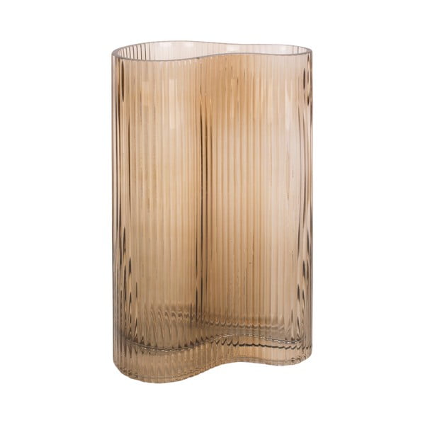 Svetlo rjava steklena vaza PT LIVING Wave, višina 27 cm