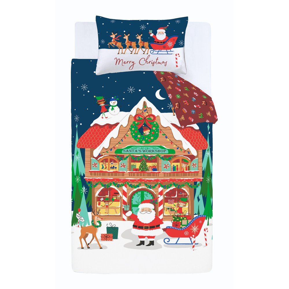 Enojna posteljnina Santa's Workshop