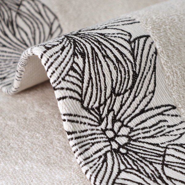 Slonokoščena frotirna bombažna brisača 50x100 cm Valencia – My House-image-3