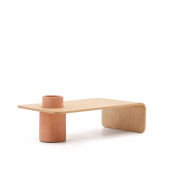 Okrogla mizica v jesenovem dekorju v naravni barvi 60x110 cm Olaria – Kave Home