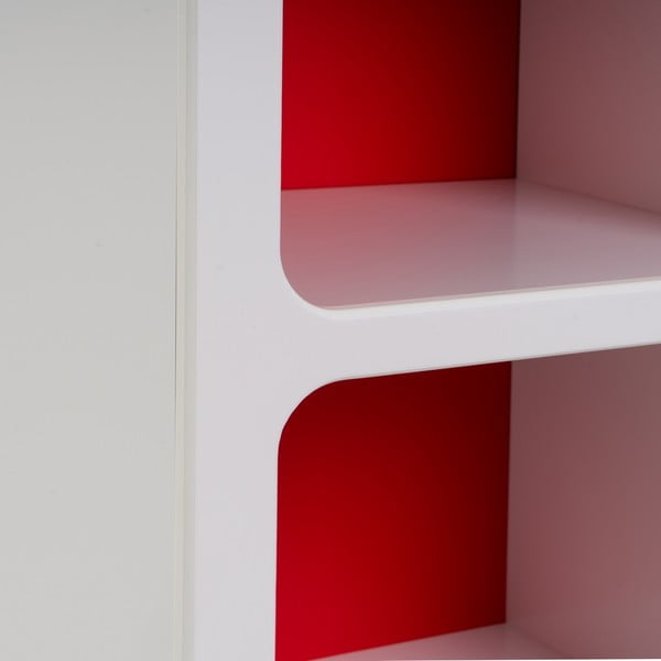 Rdeče-bel regal 76x70 cm – Casa Selección-image-1