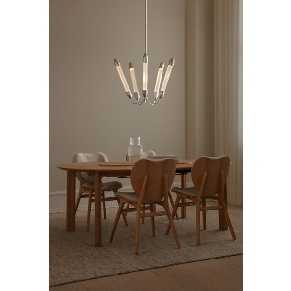 Jeklena viseča svetilka v srebrni barvi s steklenim senčilom ø 69 cm Lemon Squeeze – UMAGE-image-1