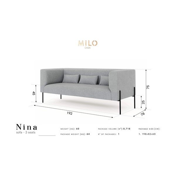 Rumena zofa Milo Casa Nina, 192 cm-image-4