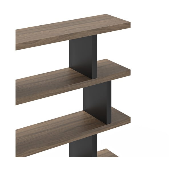Črn/rjav regal v orehovem dekorju 163x172 cm Step – TemaHome-image-3