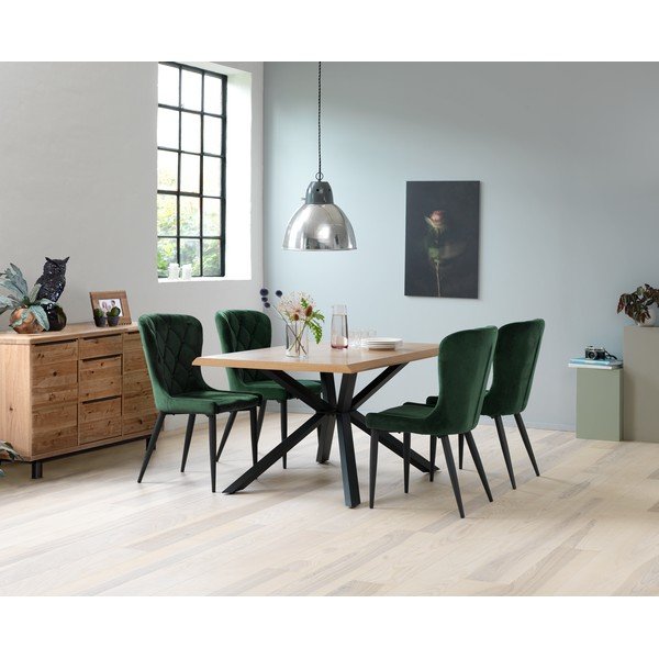 Jedilna miza z mizno ploščo v hrastovem dekorju 90x160 cm Arno – Unique Furniture-image-4