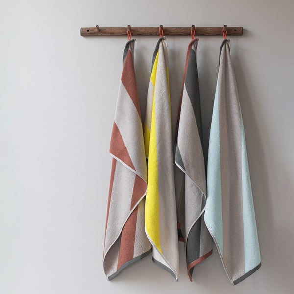 Kaki zelene frotirne brisače iz organskega bombaža v kompletu 2 ks 40x55 cm Diagonal – Mette Ditmer Denmark-image-3