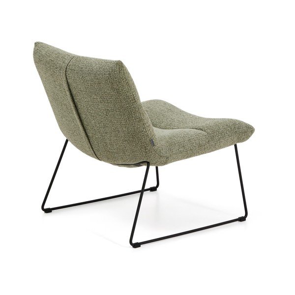 Zelen fotelj iz šenilje Asen – Kave Home-image-4