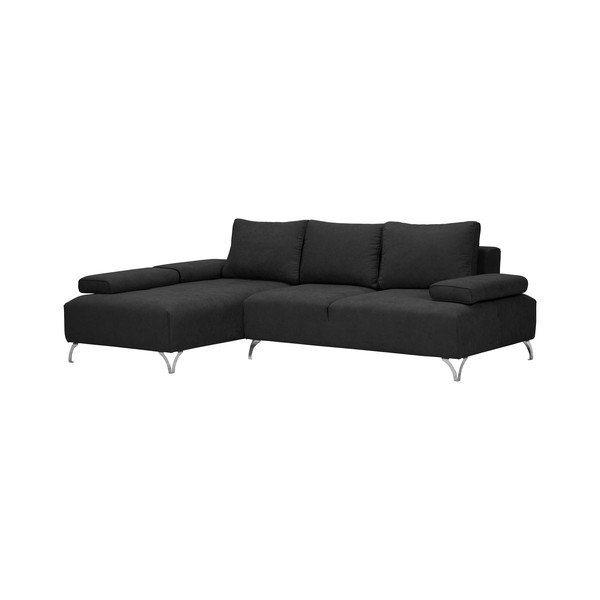 Temno siva kotna raztegljiva sedežna garnitura Windsor & Co Sofas Virgo, levi kot-image-1