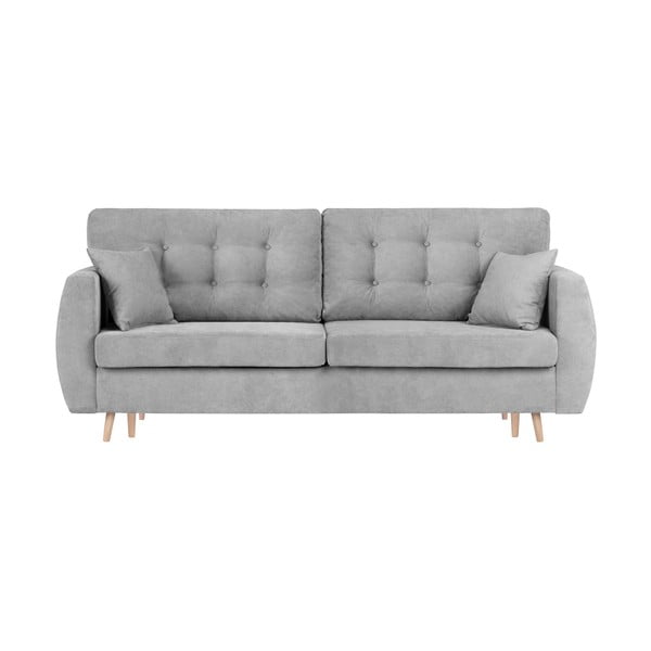 Cosmopolitan Design Amsterdam siv trisedežni raztegljiv kavč s prostorom za shranjevanje, 231 x 98 x 95 cm