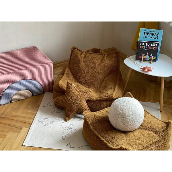 Kremno bela otroška sedežna blazina bouclé Ball – Wigiwama-image-2