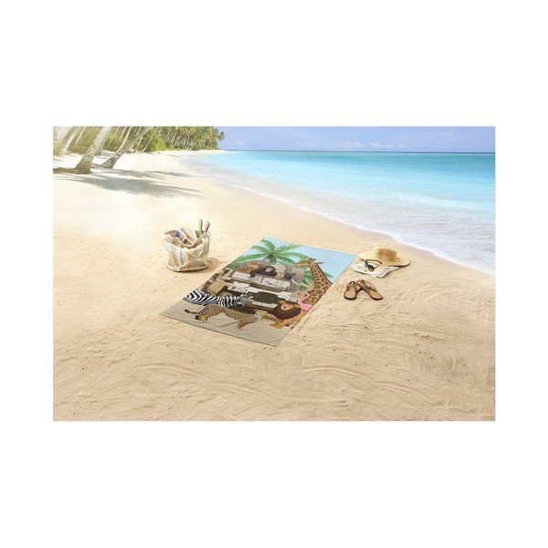 Brisača za plažo s potiskom Good Morning Jeep Jungle, 75 x 150 cm-image-1