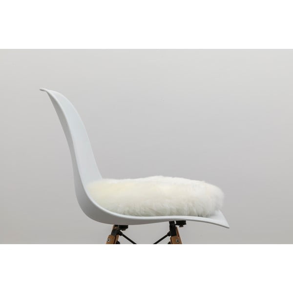 Blazinica za sedenje iz bele ovčje kože Native Natural Round, ⌀ 40 cm-image-2