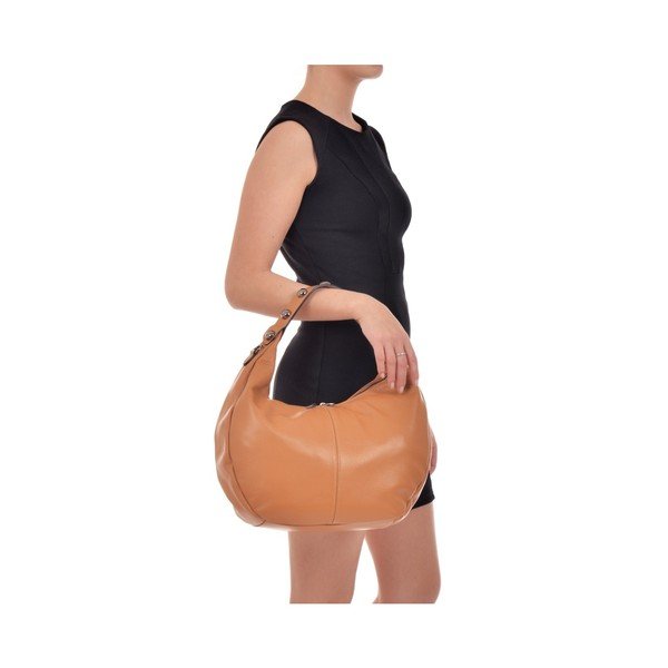 Konjak rjava usnjena torbica Roberta M Hobo-image-3