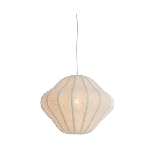 Kremno bela viseča svetilka s tekstilnim senčilom ø 10 cm Sukau – Light & Living-image-2