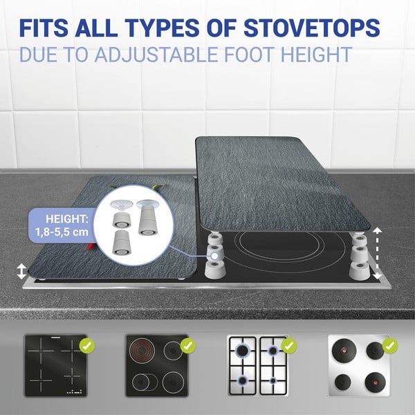 Komplet 2 steklenih pokrovov za štedilnik Wenko Cayenne, 52 x 30 cm-image-2