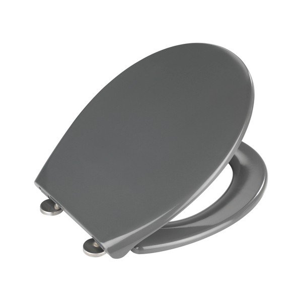 Temno siva WC deska z enostavnim zapiranjem Wenko Samos, 44,5 x 37,5 cm-image-2