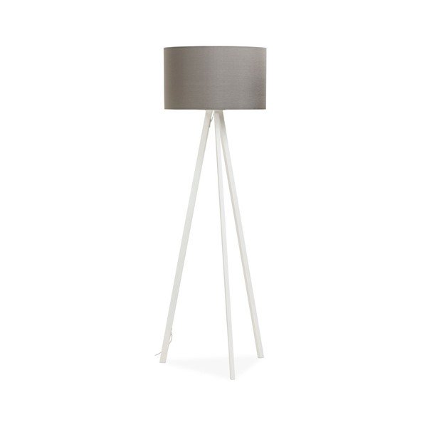 Kokoon Trivet talna svetilka z belo strukturo in sivim senčnikom-image-4