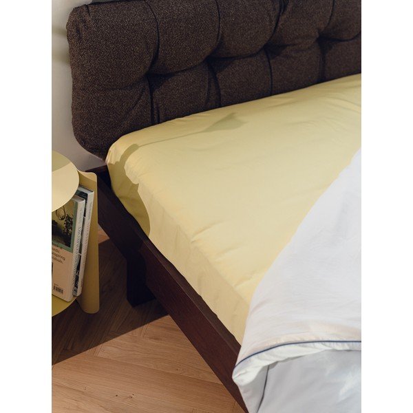 Rumena napenjalna bombažna rjuha 180x200 cm Oba – noo.ma-image-1
