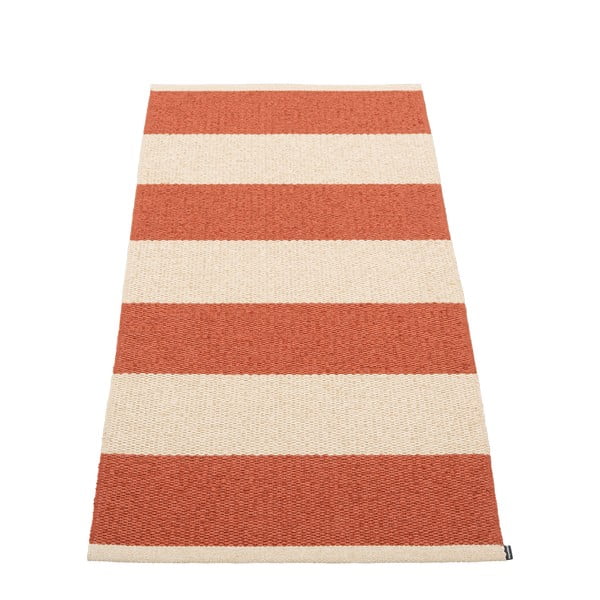 Opečnato oranžen/kremno bel zunanji in notranji tekač 70x150 cm Bob Brick – Pappelina