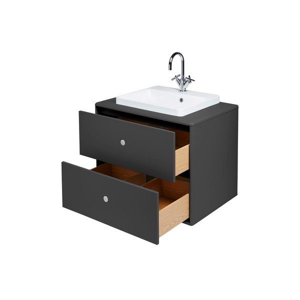 Antracitno siva stenska omarica z umivalnikom brez pipe 80x62 cm Color Bath – Tom Tailor-image-4