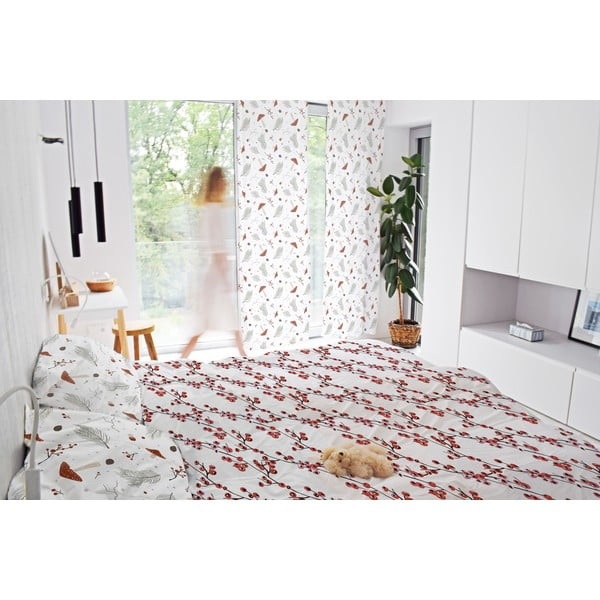 Bela zavesa iz bombažnega satena 110x250 cm Toadstools – Butter Kings-image-1