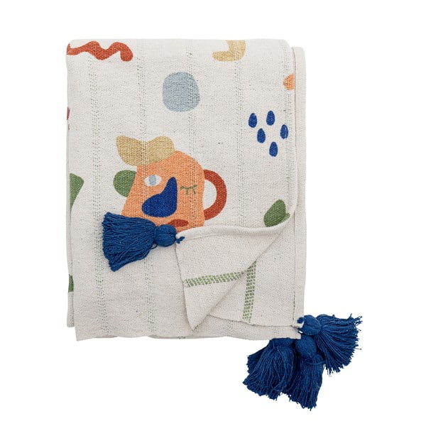 Kremno bela otroška odeja iz recikliranega bombaža 130x160 cm Sylvie – Bloomingville Mini-image-4