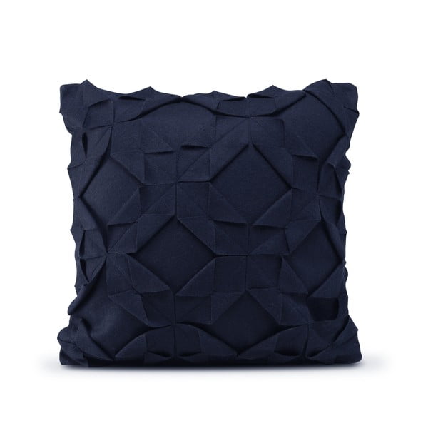 Temno modra volnena prevleka za vzglavnik HF Living Felt Origami, 50 x 50 cm