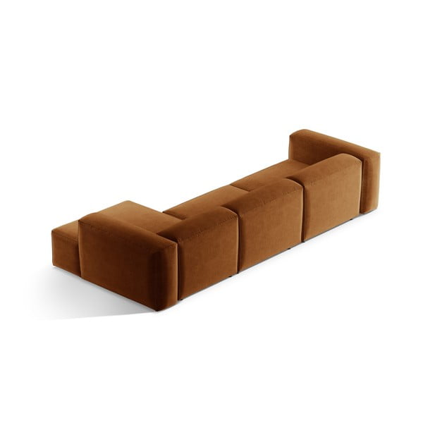 Opečnato oranžna kotna sedežna garnitura (desni kot/z ležalnikom) Bergamo – Cosmopolitan Design-image-4