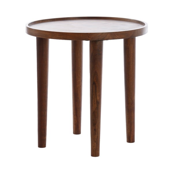 Okrogla stranska mizica iz masivne akacije ø 49 cm Qiano – Light & Living
