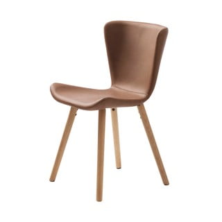 Jedilni stol iz umetnega usnja v konjak rjavi barvi Teslin – Unique Furniture