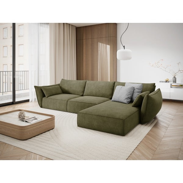 Zeleni kotni kavč (desni kot) Vanda - Mazzini Sofas-image-1