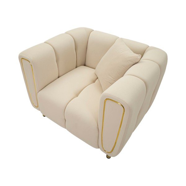 Kremno bel žameten fotelj Alma – Mauro Ferretti-image-3
