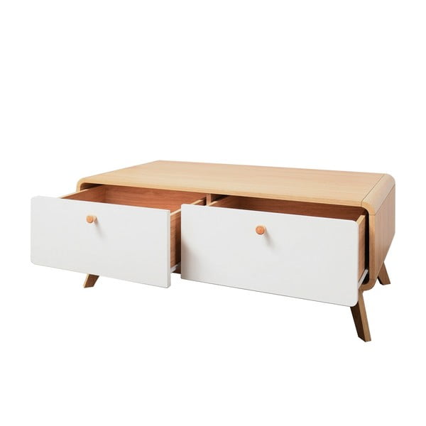 Bela TV omarica v hrastovem dekorju 100x40 cm Caitlin – Støraa-image-3