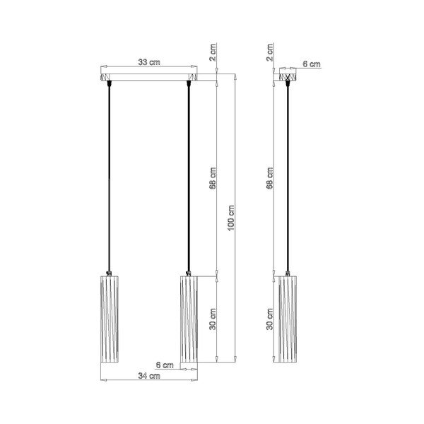 Viseča svetilka Sollux Bakari, dolžina 34 cm-image-2