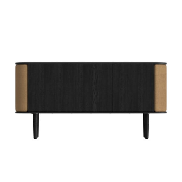 Črna/rjava nizka komoda v hrastovem dekorju 150x75 cm Treasures – UMAGE-image-3