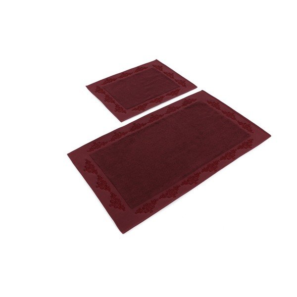 Komplet 2 bordo rdečih kopalniških preprog Hobby Sapphire