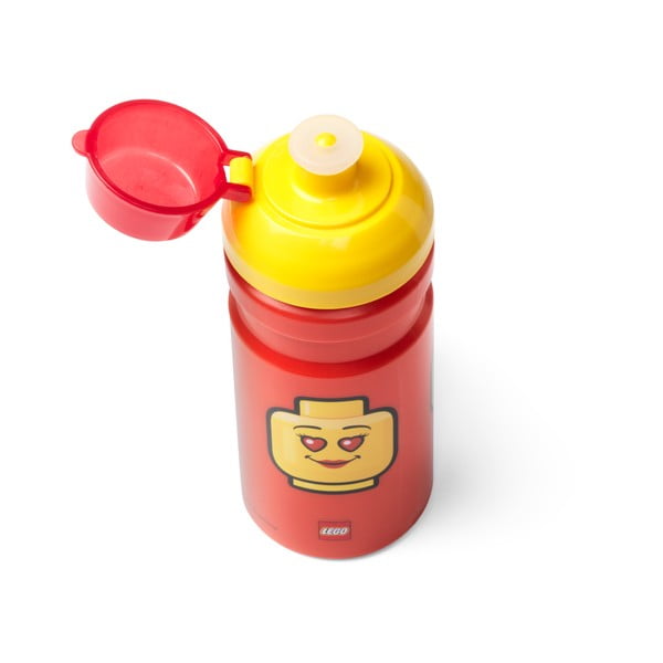 Rdeča steklenička za vodo z rumenim pokrovom LEGO® Iconic, 390 ml-image-1