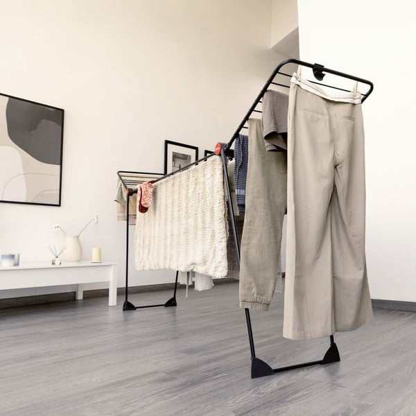Črno stojalo za sušenje perila Infinity Flex 30m – Vileda-image-3