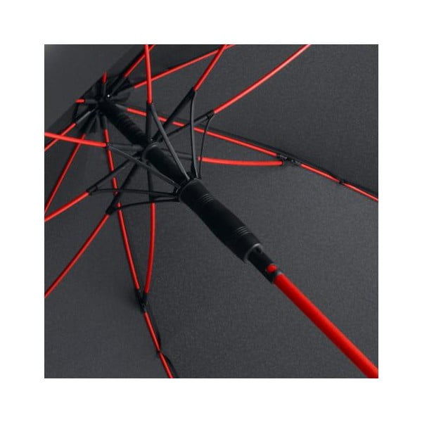 Črn vetrovni dežnik z rdečimi detajli Ambiance Fare Proof, ⌀ 112 cm-image-2
