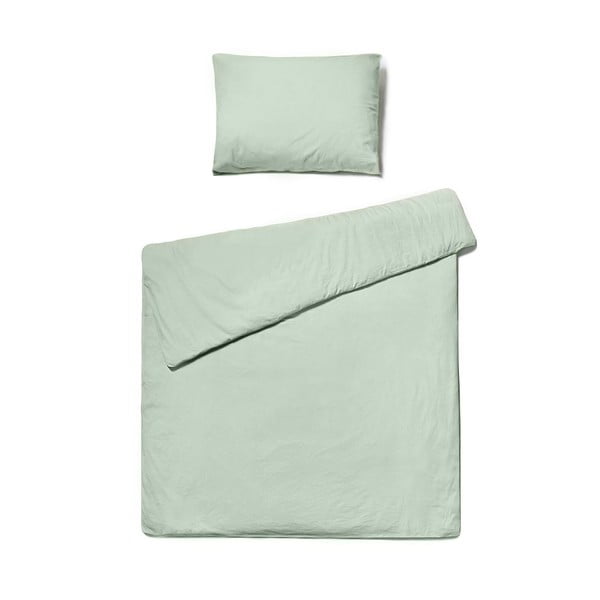 Žajbljevo zelena bombažna posteljnina Bonami Selection, 140 x 200 cm