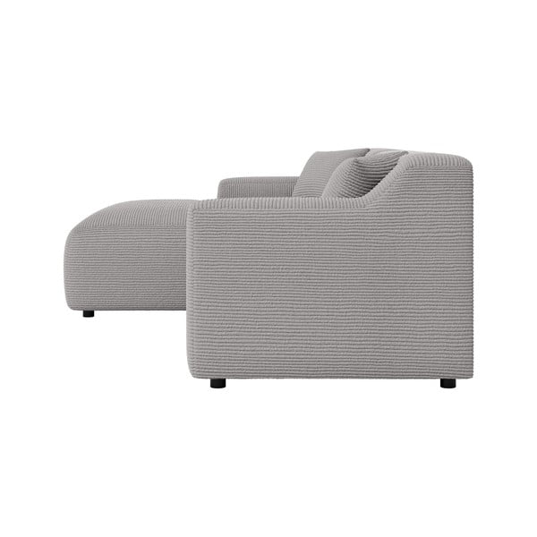 Svetlo siva kotna sedežna garnitura iz rebrastega žameta (levi kot/z ležalnikom) Martin – Ropez-image-3