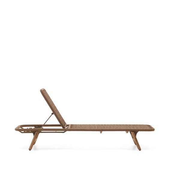 Rjav vrtni ležalnik iz masivnega lesa in kovine Dandara – Kave Home-image-2