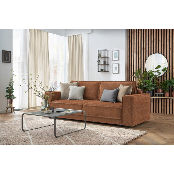 Oranžno-rjava raztegljiva sedežna garnitura Emile - Bobochic Paris-image-3