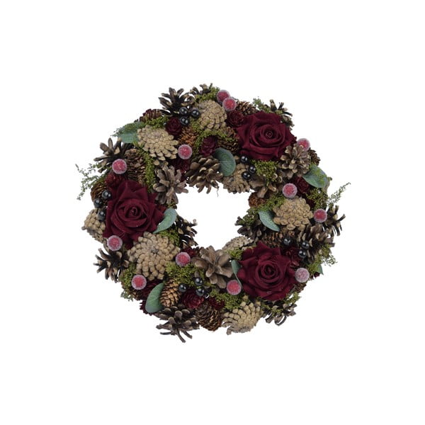 Božični naravni venec z vrtnicami Ego Dekor Bor, ø 27 cm