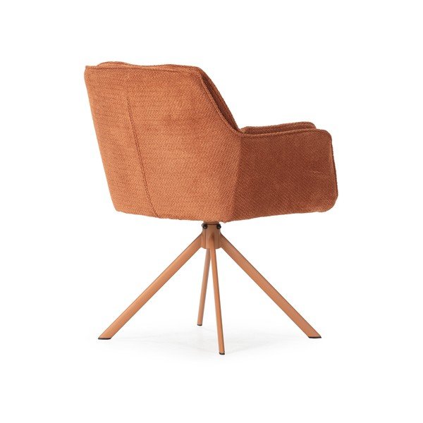 Oblazinjeni jedilni stoli v kompletu 2 ks v barvi terakote Keiko – Marckeric-image-4