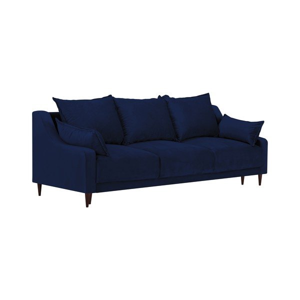 Modra žametna raztegljiva sedežna garnitura s prostorom za shranjevanje Mazzini Sofas Freesia, 215 cm-image-2