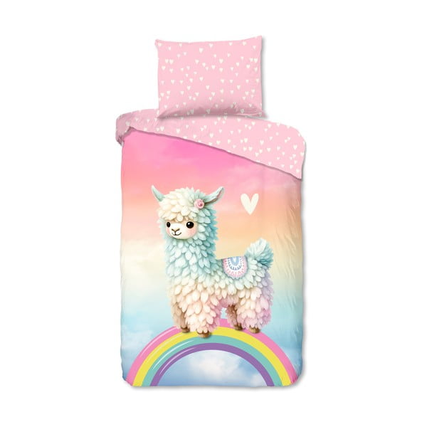 Rožnata enojna bombažna otroška posteljnina 140x200 cm Chico – Good Morning